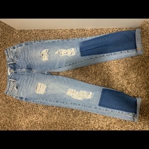 Pacsun patched ripped mom jeans.